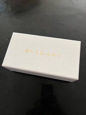 Bulgari box that fits sunglasses in a case with Gold Logo